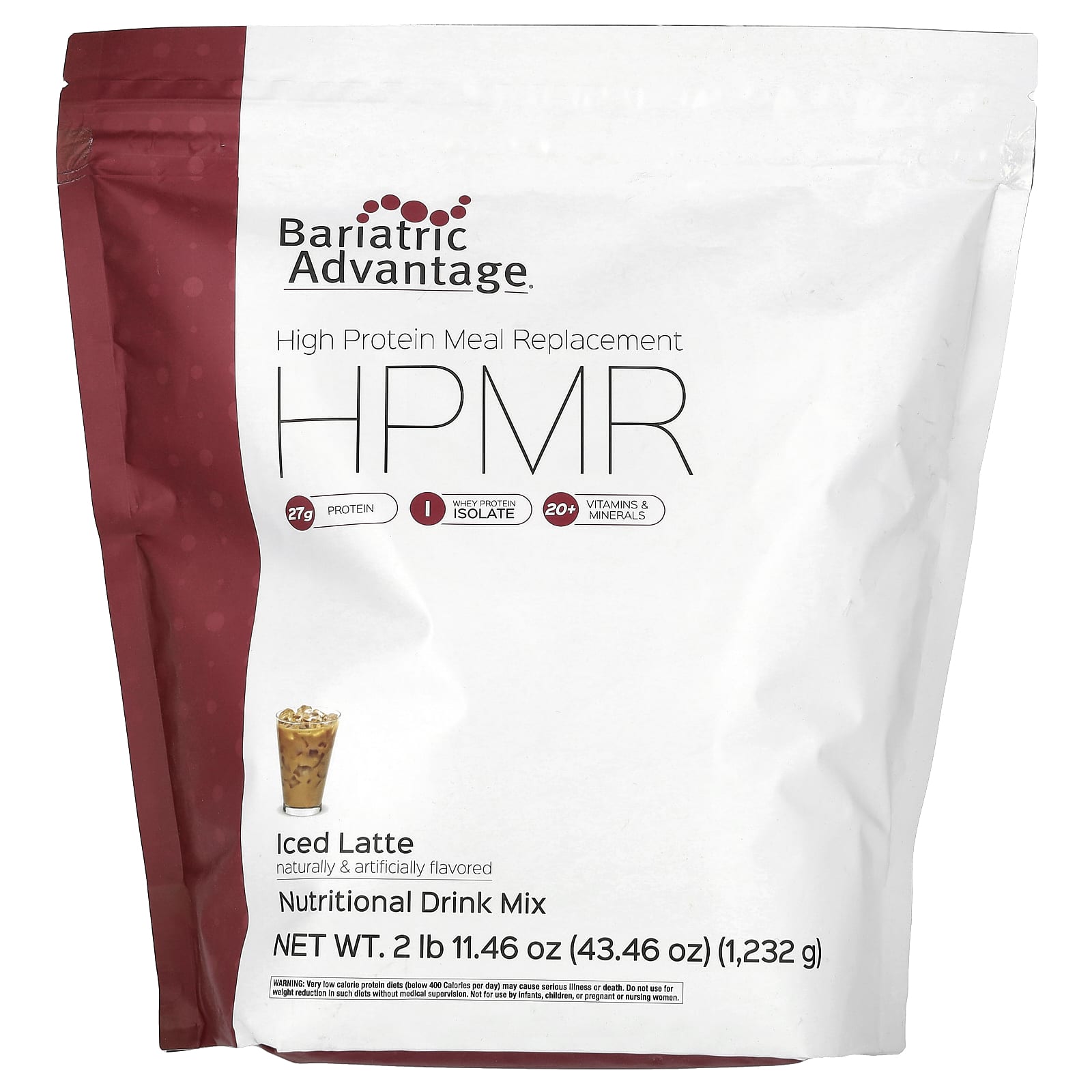 

Hpmr, High Protein Meal Replacement, Iced Latte, 1,232G (2Lb 11.46Oz)