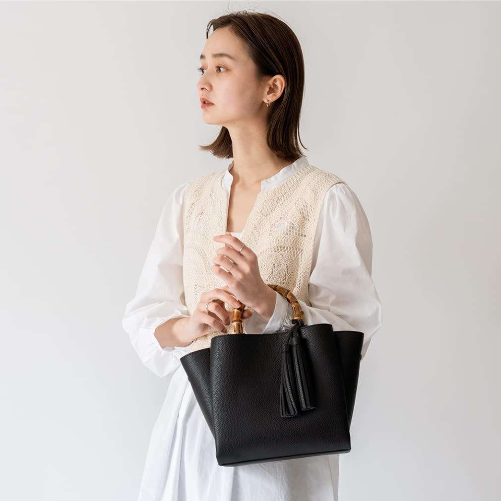 Vita Felice Bamboo Handle Mini Bag for Women [VITAFELICE] 2-way Inb-90032p (Black)