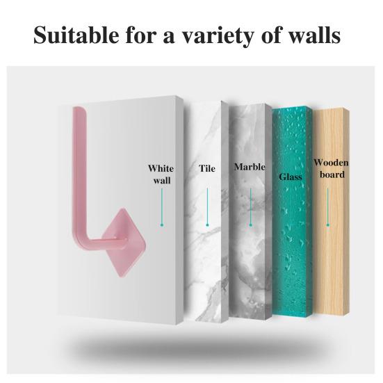 3Pcs Wall Hook Strong Load-Bearing Waterproof L-Shaped Traceless Hanger Traceless Bathroom Kitchen Hook