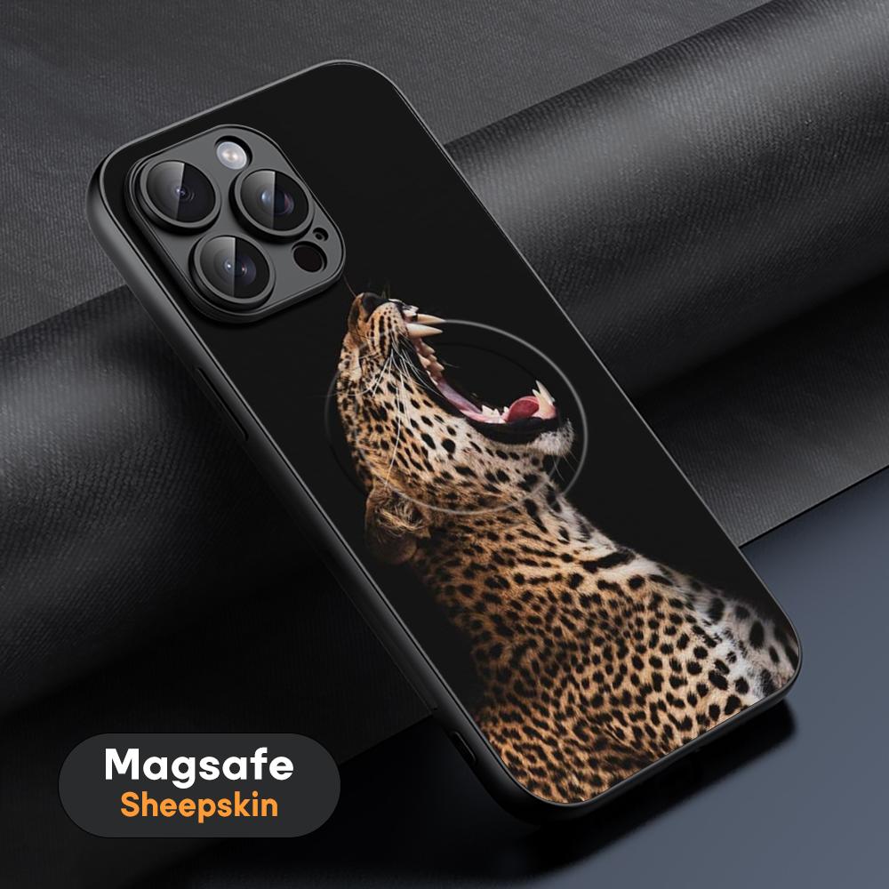Super fashion Leopard pattern Phone Case For iPhone 17 16 15 14 13 12 11 Plus Pro Max  High-end Luxury Magsafe Sheepskin