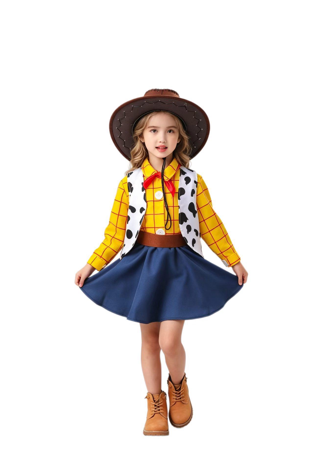 Toy Story Woody Costume: Kids  Cowboy Role-Play & Halloween Cosplay Outfit Size 130