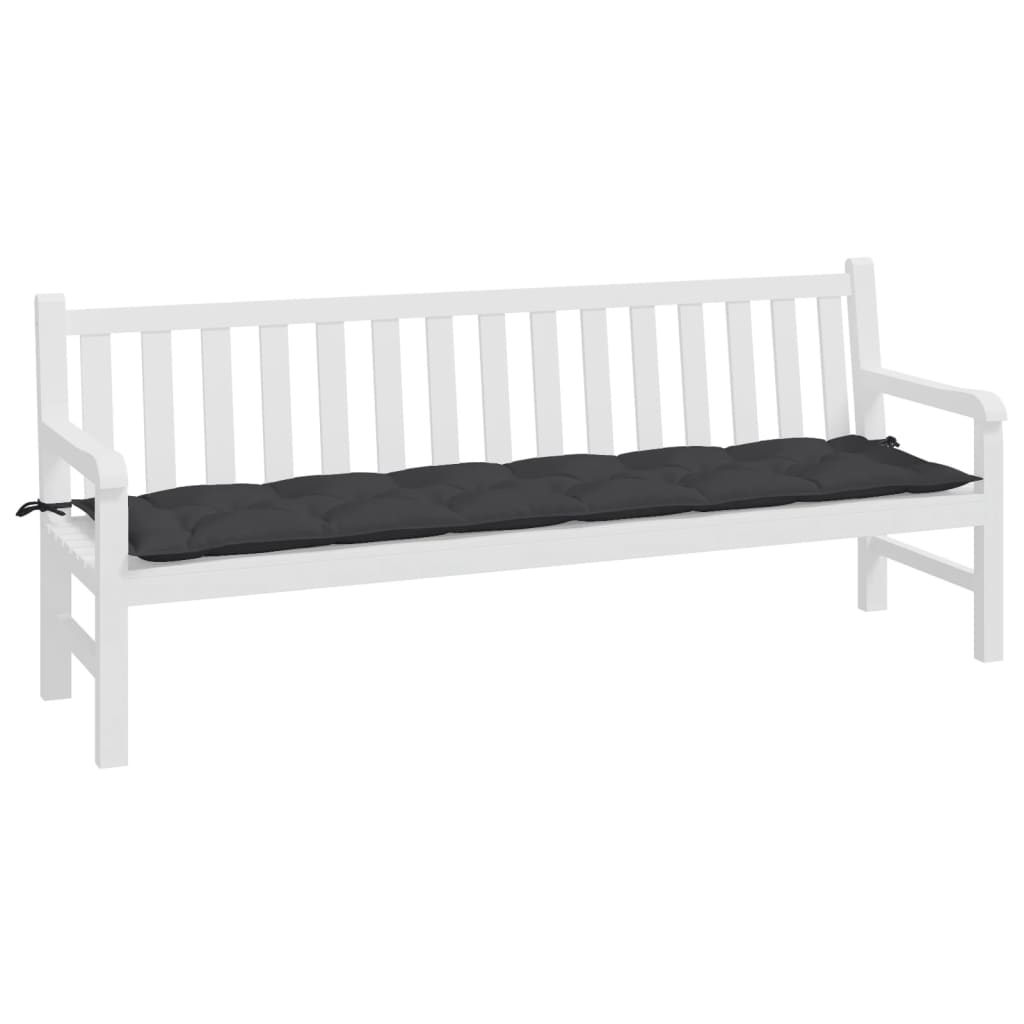 vidaXL Gartenbank-Auflage Schwarz 200x50x7 cm Oxford-Gewebe