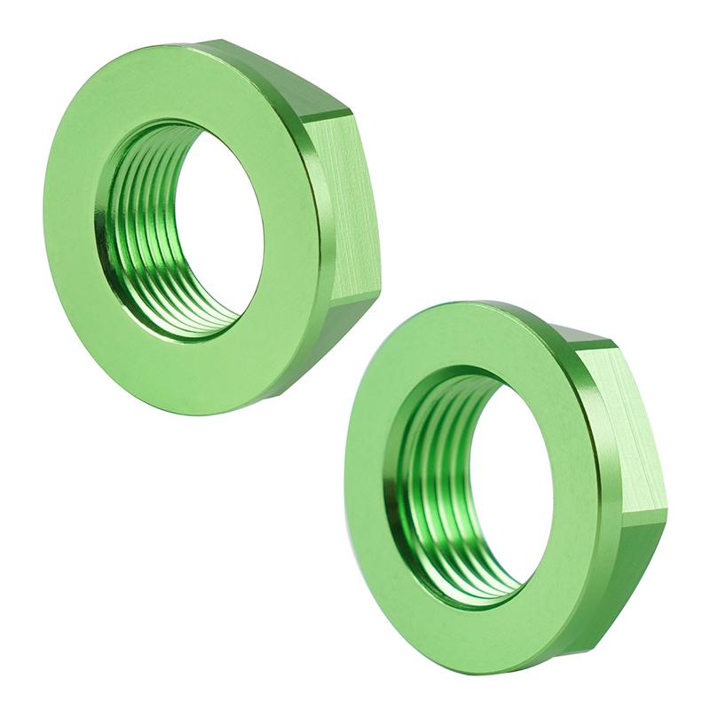 NICECNC Front Rear Wheel Axle Nut Screw Aluminum 2PCS For KAWASAKI KX125 KX250 KX450 KLX450R KX 125 125F 250 250F 450F KLX 450R