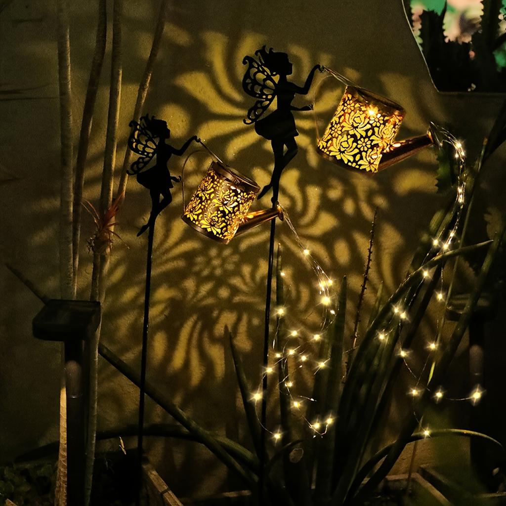 Fairy Solar Watering Can with Lights Solar Outdoor Garden Decor Waterproof Hanging Lantern Landscape Lights