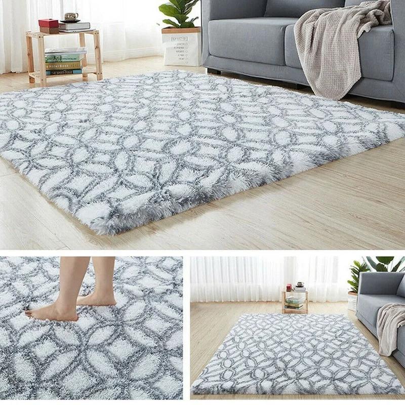 Rainbow Colorful Carpet Fluffy Rugs Tie Dyeing Soft Plush Shag Area Rug Anti-Slip Carpets For Living Room Bedroom Floor Mats