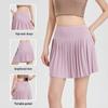 Women's Plus Size Quick-Dry Pleated White Tennis Skirt with Anti-Exposure Shorts