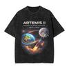Men Womens Tshirt Artemis Ii 2026 Rocket Launch Mission To The Moon Artemis 2 Washed T Shirts Harajuku  Beach Tee Shirt