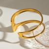 Yori Waterproof Stainless Steel Metal Geometric Open Cuff Bracelet Bangle Statement Gold Color Jewelry Women Bijoux