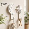 Versatile Bedroom Wall Organizer 2Pcs 3D Printed Star and Moon Hooks Decorative Key Exquisite Relief Storage Rack Hangers Minimalist Hanging