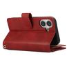 For iPhone 16 Case Split Leather Magnetic Wallet Phone Protector with Wrist Strap
