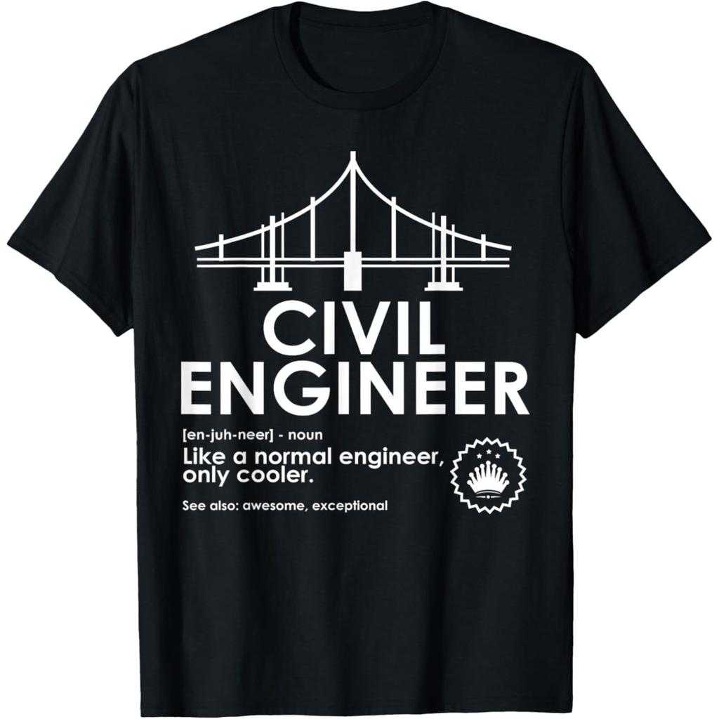 Funny Civil Engineer Engineering Gift Birthday Father T Shirts Humor Streetwear Tee Short Sleeve Unisex Loose Clothing