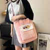 Student Tote Bag Storage Bag New Shoulder Bag Fashion Plaid Contrasting Messenger Bag