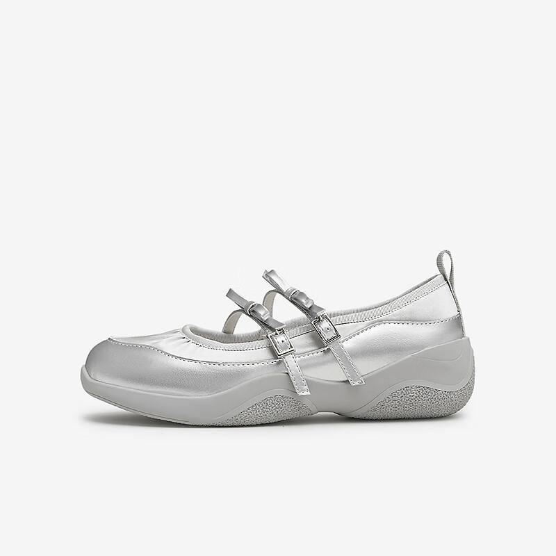 Tata Women s Silver High-Heel Mary Jane Shoes 38