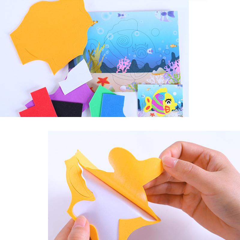 1-10PCS Kids DIY Cartoon Animal 3D EVA Foam Sticker Puzzle Handmade Early Learning Educational Toys for Children Craft Gift