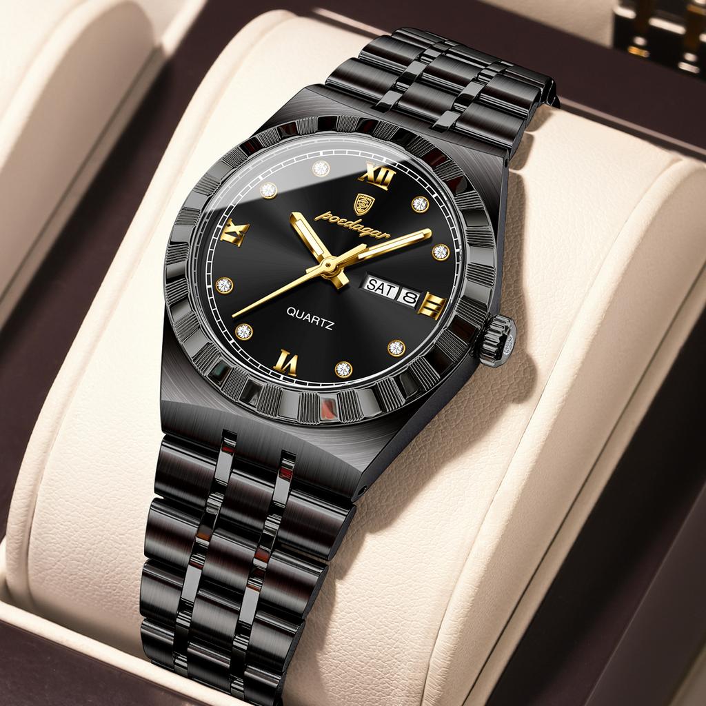 Top Brand Luxury Ultra-thin Men's Watch Diamond-encrusted Waterproof Luminous Quartz Watch