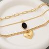 Fashion Heart Shape Multilayer Necklace For Women With Zinc Alloy Pendant