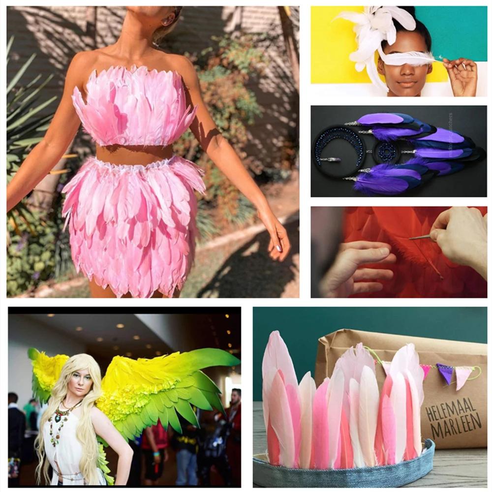 Premium White Swan Goose Feathers 15-20cm 50PCS/Lot 28 Colors for Jewelry Making Wedding Decor Crafts DIY Feather Accessories