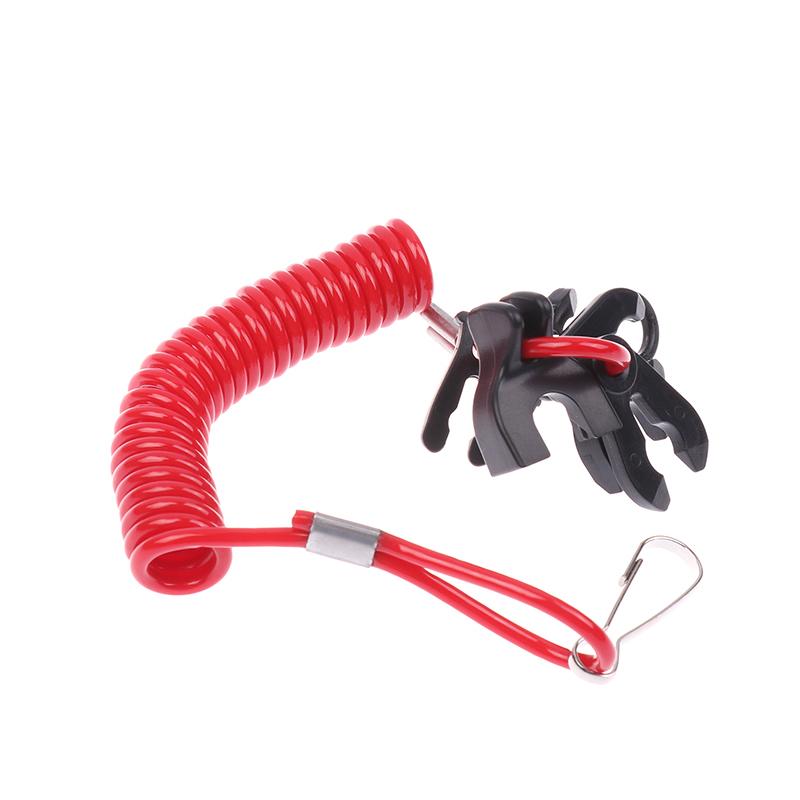 1ks Přívěsný motor člunu Spínač zastavení motoru Spínač zastavení lanyard Univerzální 7 klíčů