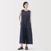 MUJI Hemp Blend Denim Size BC2N8A5S Women's Jumpsuit, Navy, XL,