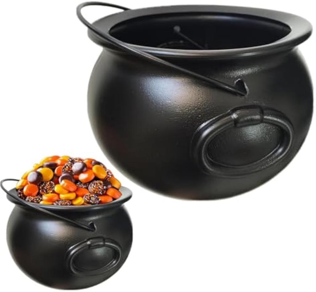 Halloween Party Decoration Witch With Light Pot Mist Plastic Bowl Decoration Candy Bucket Decoration