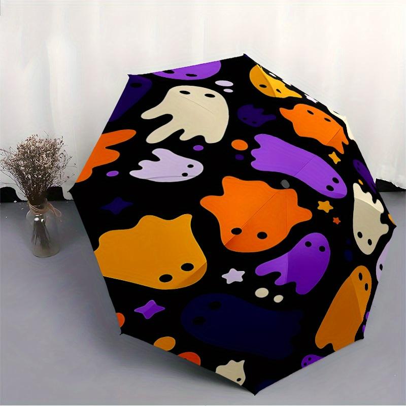 1pc Ghostly Party Auto Open/Close Umbrella with One Touch Button,, Windproof Design   Lightweight Portable Umbrella for Women & Men6021