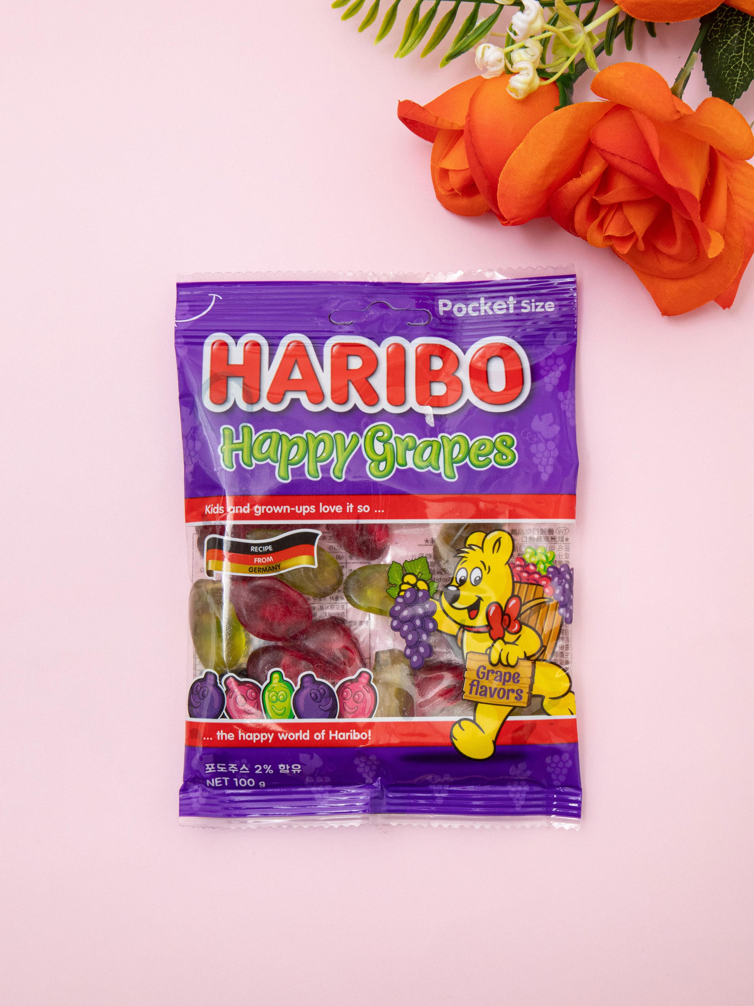 Haribo Happy Grape Gummy Candy 100g 1ea