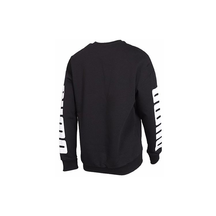 Puma Rebel Crew Sweat FL Printed Casual Fleece Warm Round Neck Pullover Sweatshirt Women Sweatshirt Black 581628-01