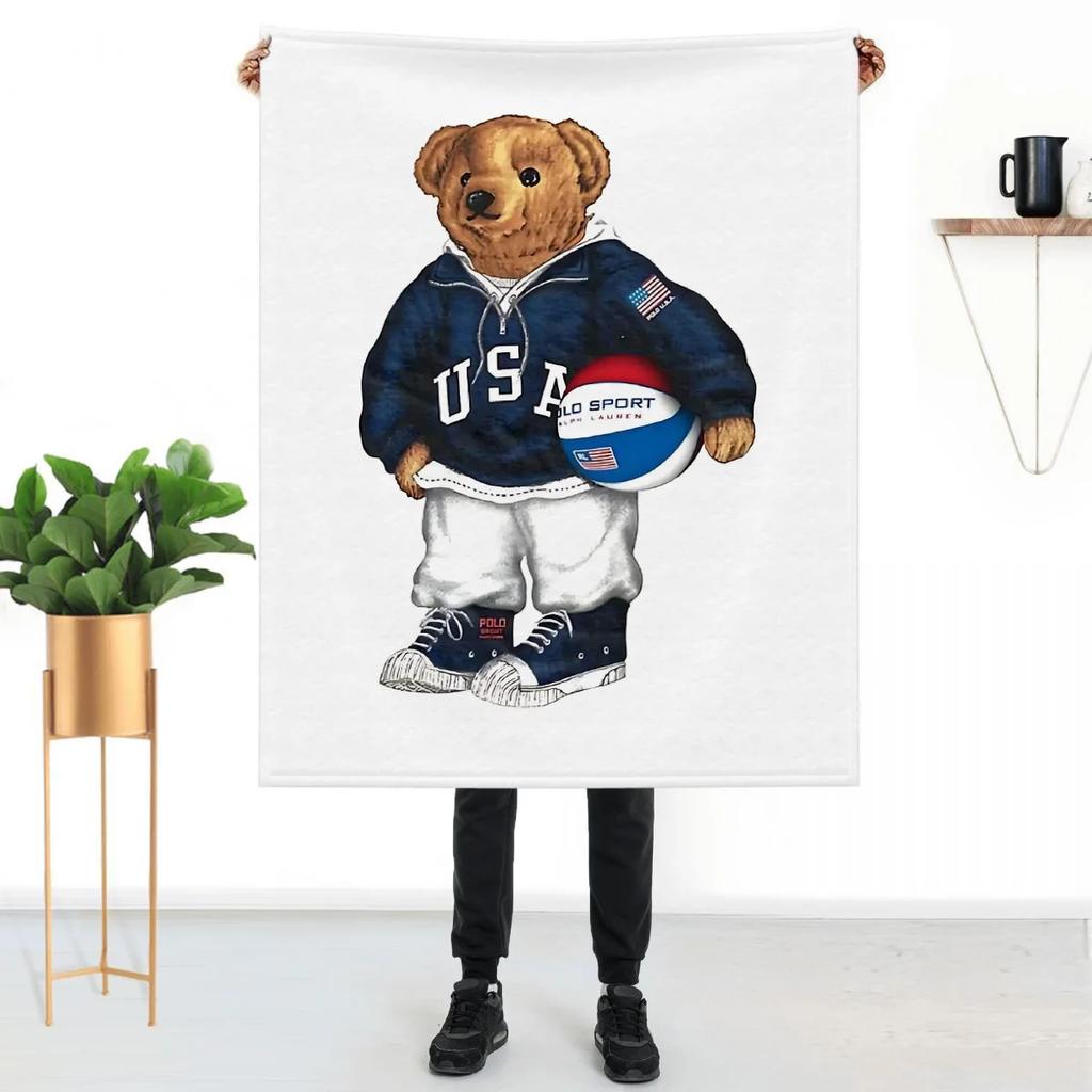 Der BÄR Wirft Decken Kinderdecke Zuhause und Dekoration Überwurf Bett Sofa Knie Benutzerdefiniert Anime Flauschig Weich Luxus Niedlich