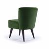 Fauteuil de salon - Paris - Velours vert avocat - Pieds en bois - Compact et confortable