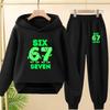 Children's Hooded Tracksuit and Pants for Autumn and Winter Featuring Fun Christmas Prints Casual Comfort, and A Stylish Number 67