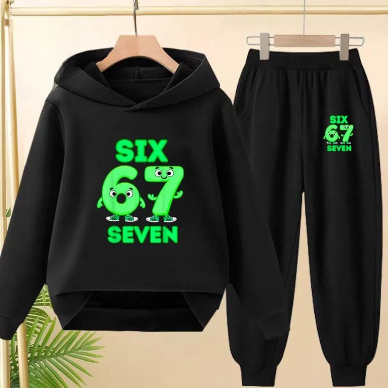 Children's Hooded Tracksuit and Pants for Autumn and Winter Featuring Fun Christmas Prints Casual Comfort, and A Stylish Number 67