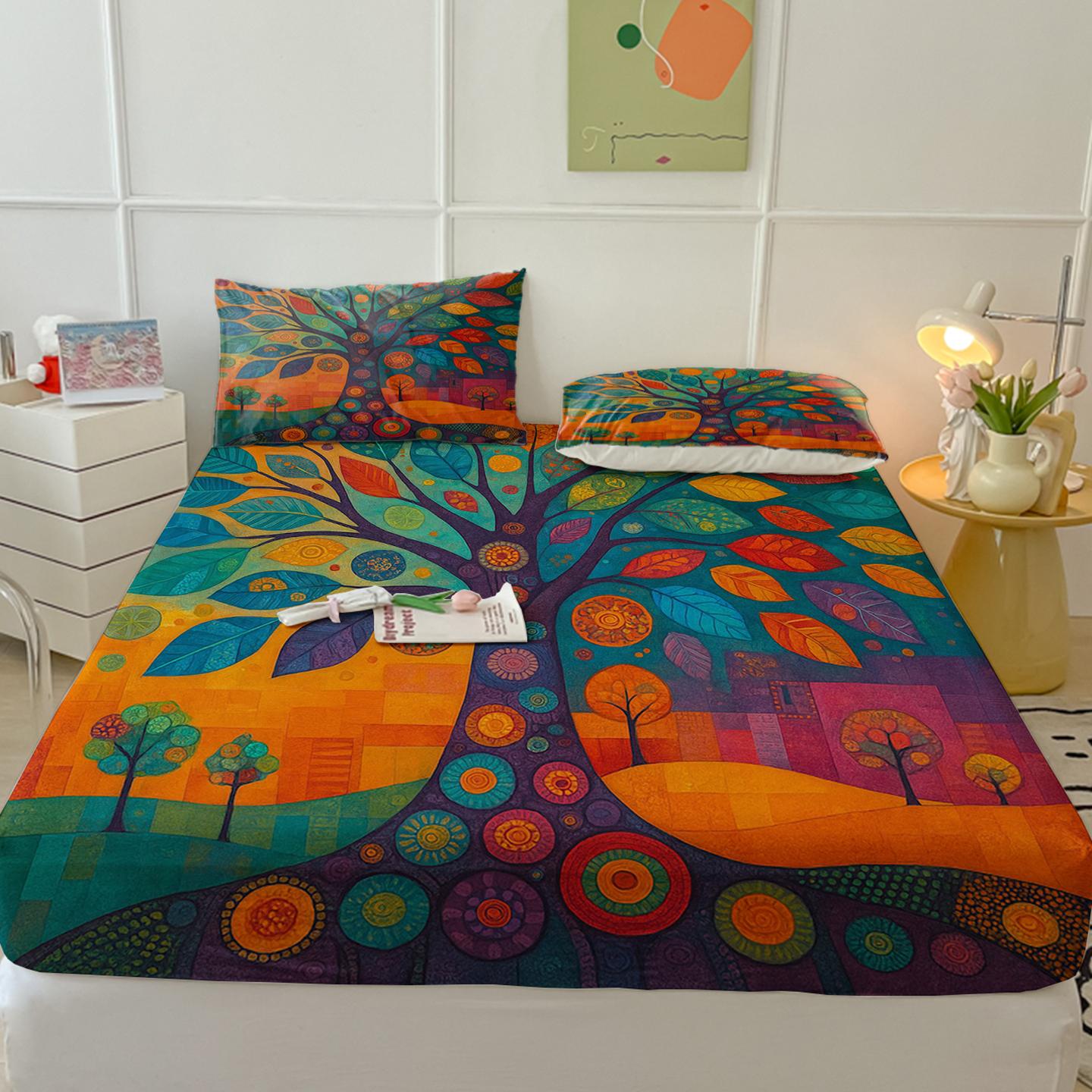 

2025 new animal flower active printing fitted sheet single piece mattress protective cover no pillowcase 90cmx200cm 1pcs