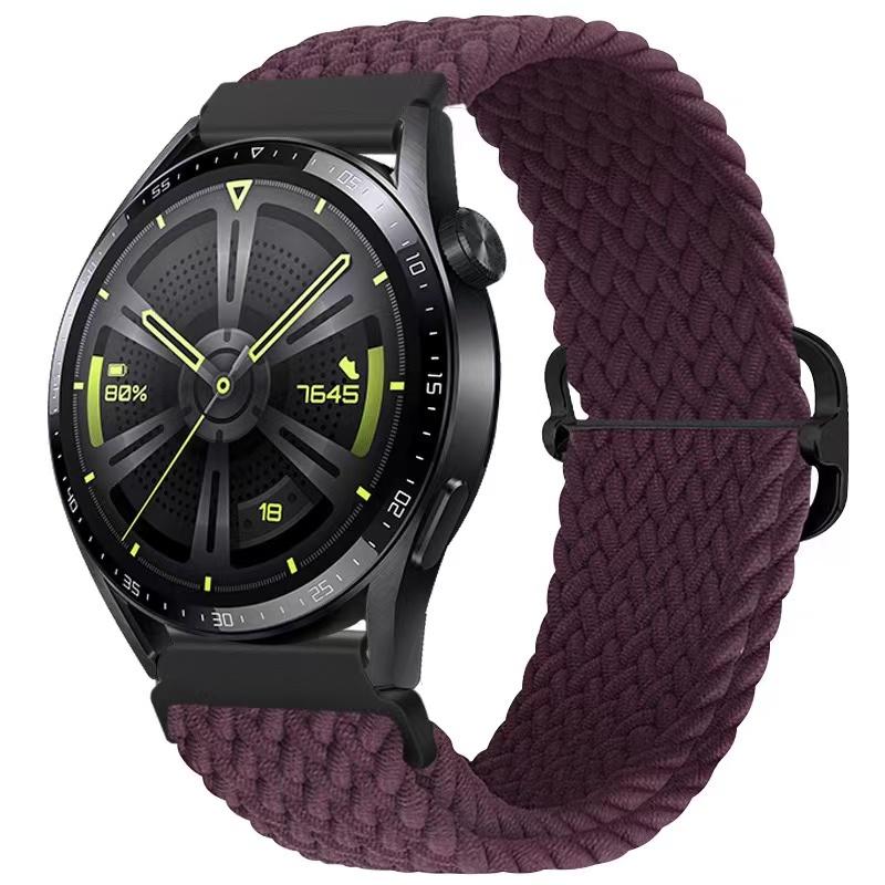 22mm Nylon-Schlaufenarmband für Samsung Watch 46mm/Gear S3/3/4/5/6/7/Huawei Watch GT/2/3/GT5 Pro 46mm Geflochtenes Armband für Amazfit GTR