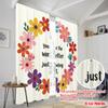 2pcs 2D Flat Printing Party Curtain Floral Quote Fabric Without Electricity All Season Party & Holiday Decor Perfect for Room