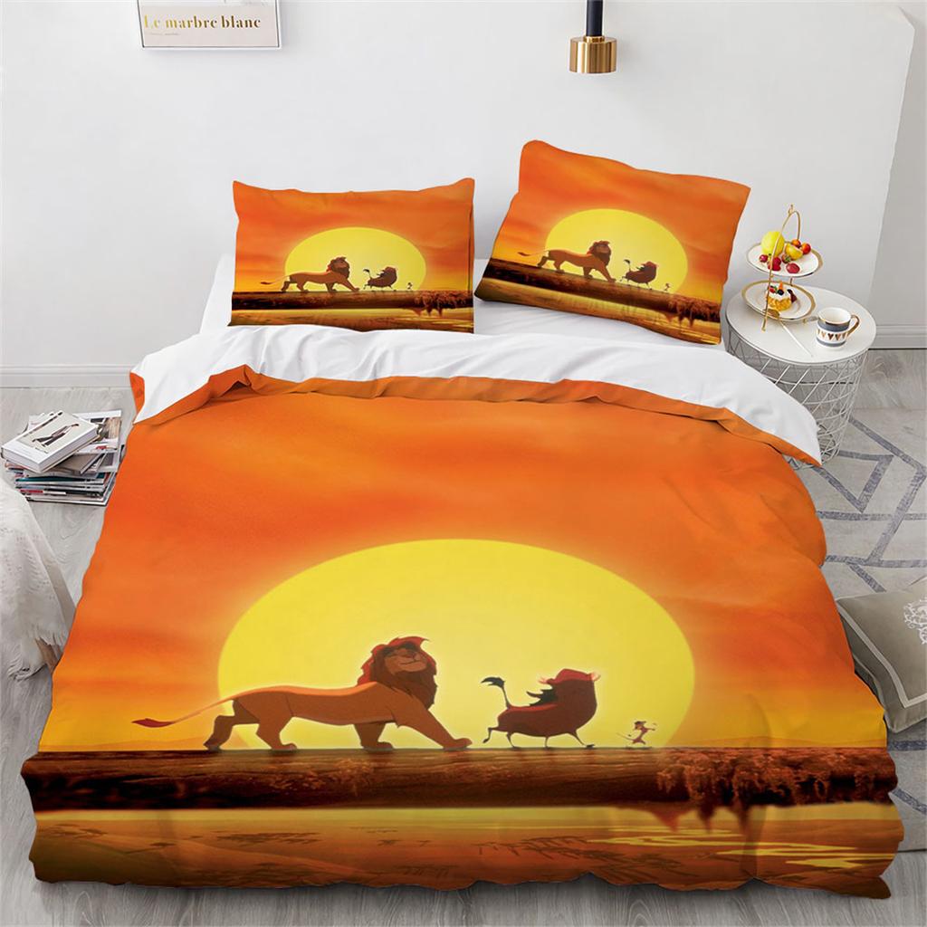 Anime Lion 3D Duvet Cover Bedding Bed Sets Soft Microfiber Quilt Cover, Comforter Duvet Cover Set with Zipper For Kids Boys