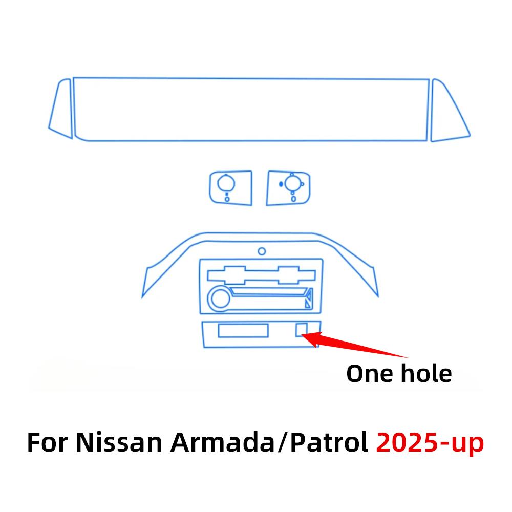TPU Protective Film for Nissan Armada Patrol 2025-2026 Interior Panel Anti-Scratch Transparent Sticker