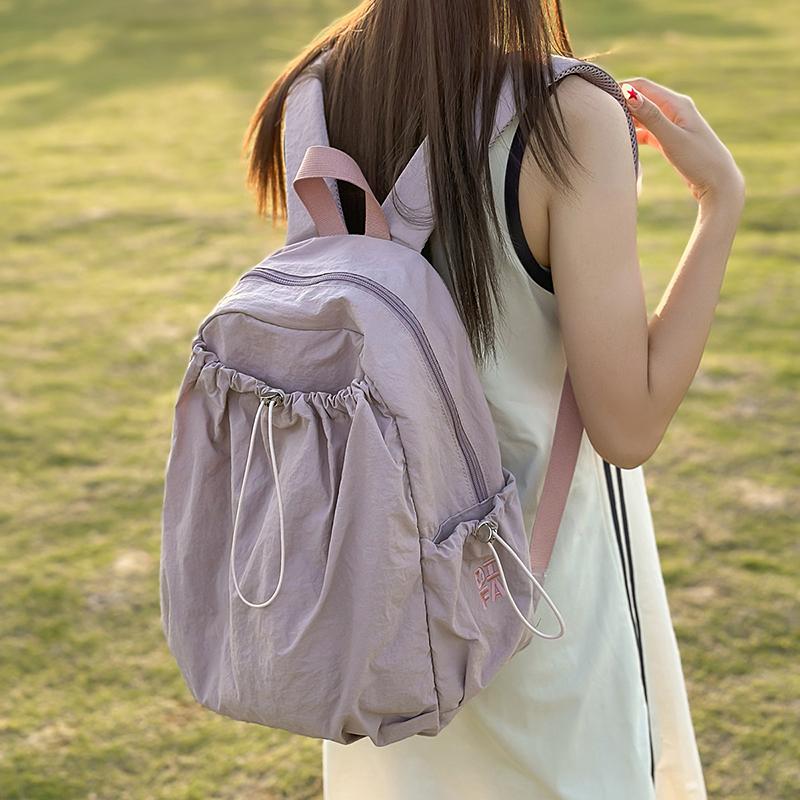 

Student Schoolbag Women s Solid Color Computer Travel Backpack Large Capacity Backpack