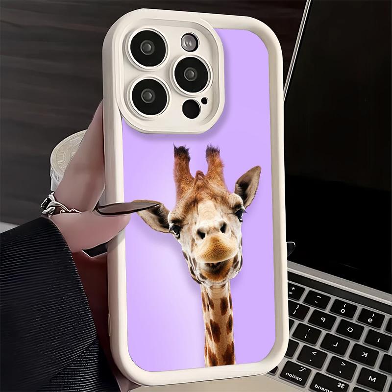 Phone Case for iPhone 17 Air 16E 15 16 Pro Max Giraffe Animal Pattern Cover 14 Plus 13 12 Mini Soft Shell Silicone Fundas