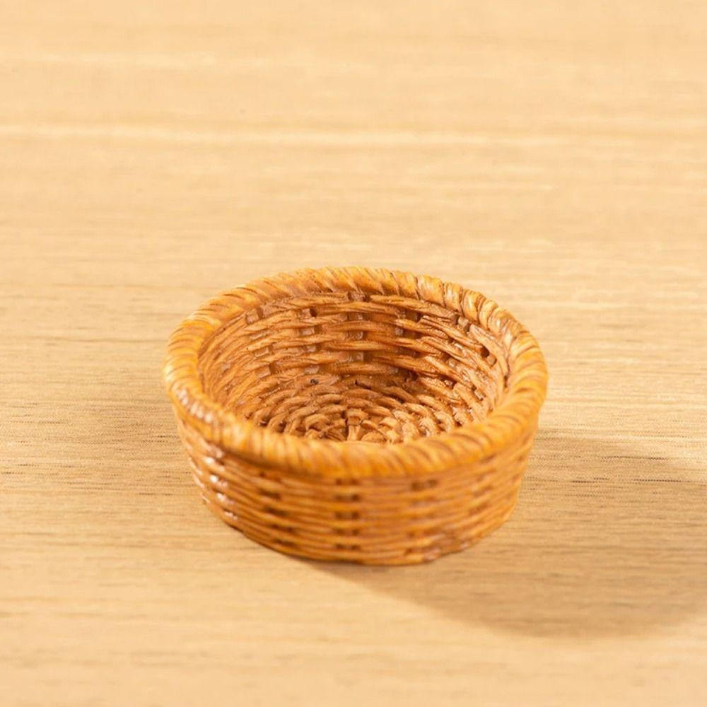 Simulation Dollhouse Miniature Basket Furniture Decoration Simulation Bamboo Basket  Collection