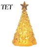 Decorative Tree for Window Display Glowing Christmas Night Light, Mini Lighted with Star, Indoor Modern Minimalist Atmosphere Faux Crystal Tabletop