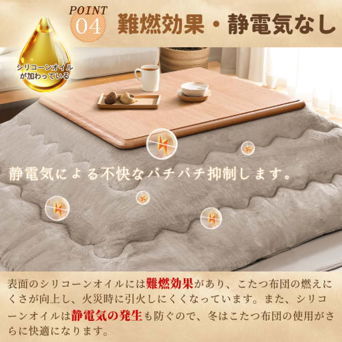 SOMANT Square Kotatsu Futon, Thick, Highly Insulated, Silicone Oil-Infused Kotatsu Comforter, Water-Repellent, Washable, Anti-Static, Winter Warmth (1