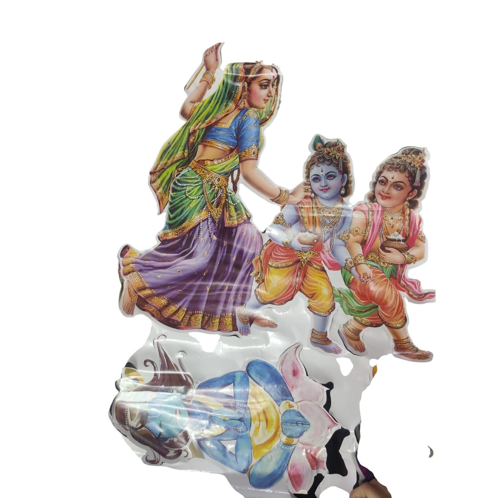 @ Rangoli Yashoda Maa with Little Baal Krishna Wall Sticker For Home UKZQ263 50%off