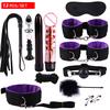 Nipple Plugs Anal Vibrator Handcuffs Mask Vibration Set