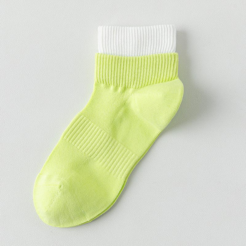 

Contrasting-color Children s Short Socks - Pure Cotton Summer Casual Breathable Sports Socks - Summer Boat-shaped Socks 1 pair фарби люмінесцентні зелений колір