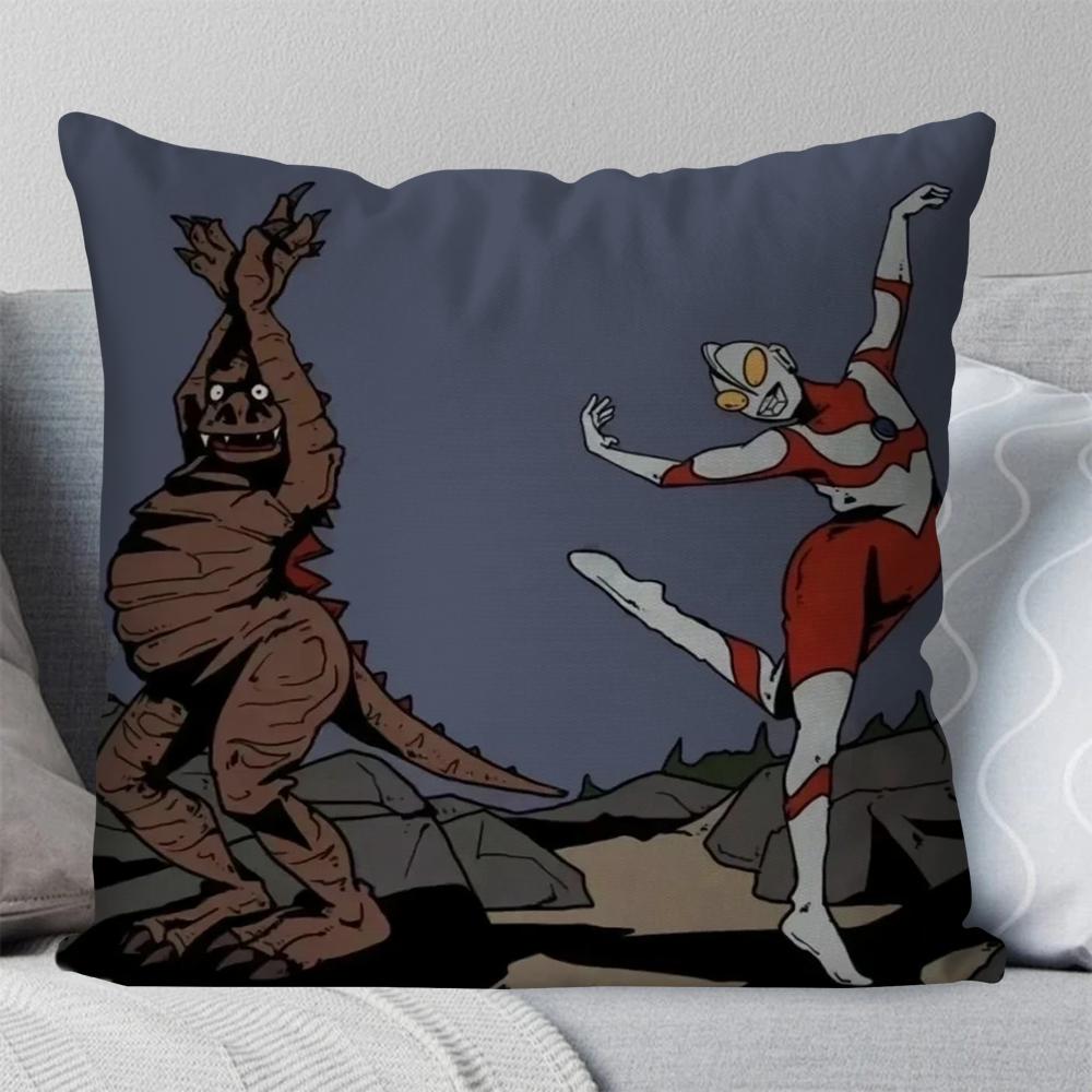U-Ultraman Animated Hero Pillow Case Square Pillow Bedroom Sofa Leisure Comfort Cushion Car Living Room Home Decoration 40X40