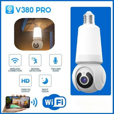 5MP CCTV Domowa Bezprzewodowa Kamera WiFi Żarówka E27 Pełnokolorowa Kamera Bezpieczeństwa z Automatycznym Śledzeniem Noktowizora do aplikacji V380 Pro