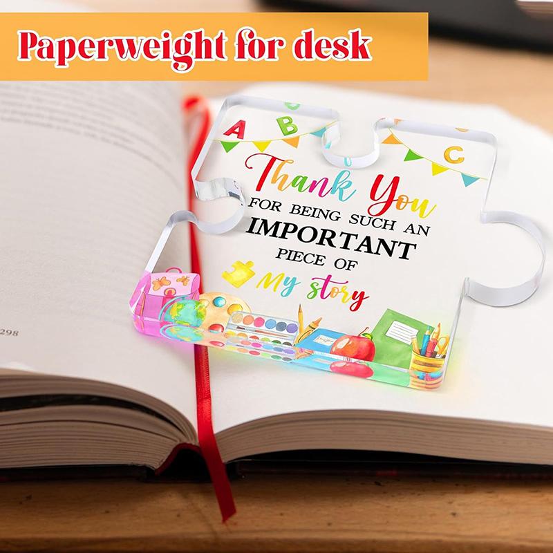 Creative Irregular Acrylic Puzzle Graphic Plaque Graduation Season Thank You Teacher Blessing Plaque Office Desk Decoration Gift