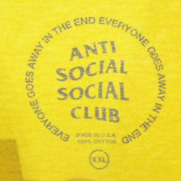 ANTI SOCIAL SOCIAL CLUB Made In USA Short Sleeve T-shirt XXL Yellow Men's Used