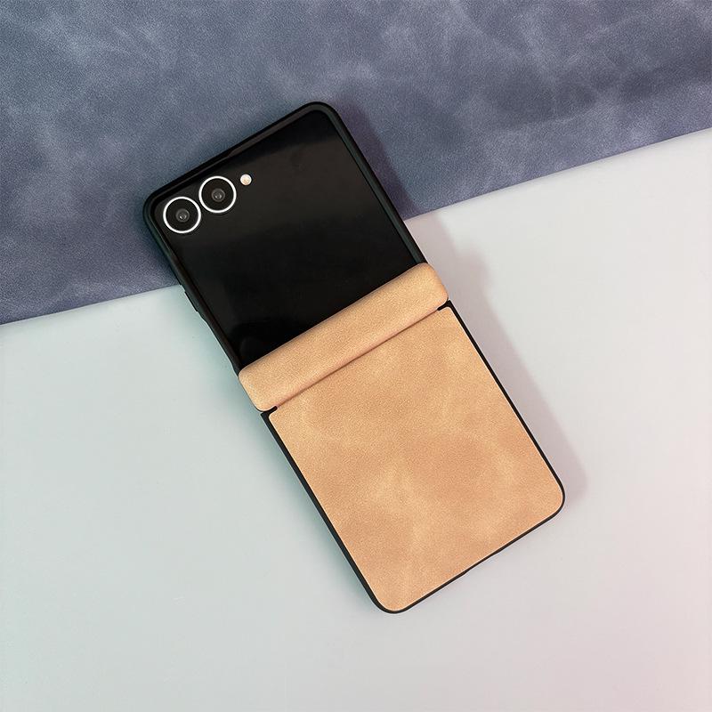 Compatible Leather Case for Samsung Galaxy Z Flip 8: Full Hinge Coverage & Drop Protection for Z Flip 6/7.