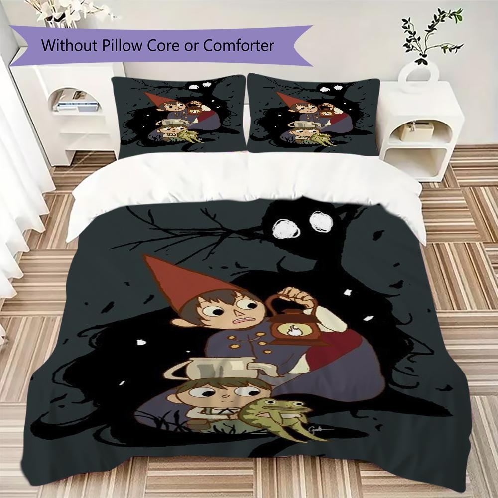 Over the Garden Wall Muster Bettwäsche, Steppbett Set Bettbezug Kissenbezug Haus Geburtstag Geschenk(1 Bettbezug + 2 Kissenbezüge, ohne Füllung)_lx